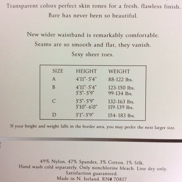 Victorias Secret Body Bare Pantyhose Sz B Medium Sable Brown Hipster Ultra Sheer - Picture 3 of 3